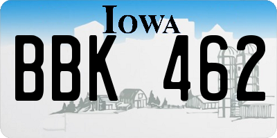 IA license plate BBK462