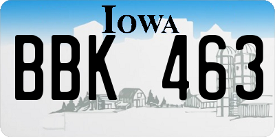 IA license plate BBK463