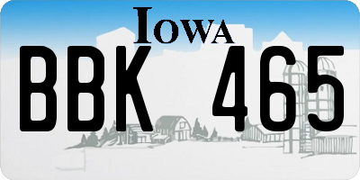 IA license plate BBK465