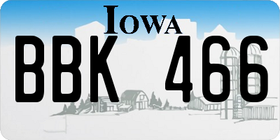 IA license plate BBK466