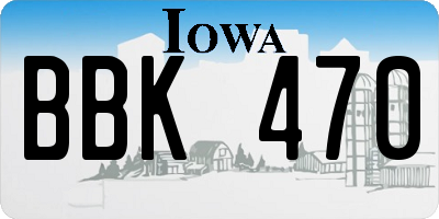 IA license plate BBK470