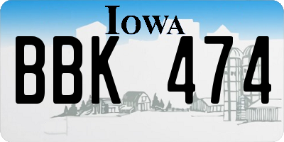 IA license plate BBK474