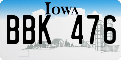 IA license plate BBK476
