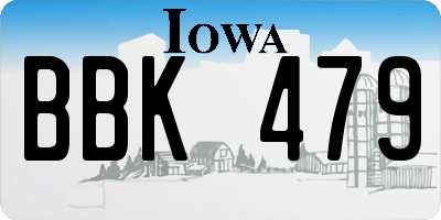 IA license plate BBK479
