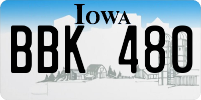 IA license plate BBK480
