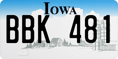 IA license plate BBK481
