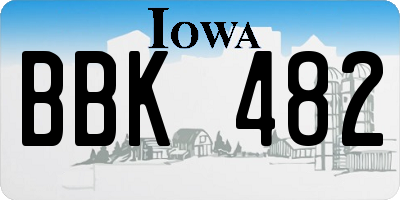 IA license plate BBK482