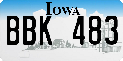IA license plate BBK483
