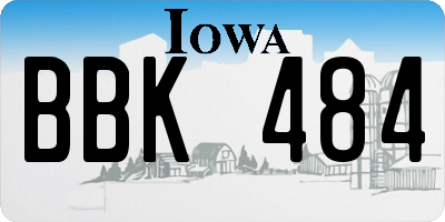 IA license plate BBK484