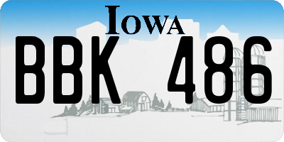 IA license plate BBK486