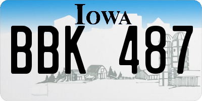 IA license plate BBK487
