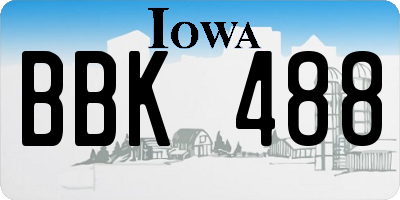 IA license plate BBK488