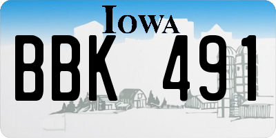IA license plate BBK491