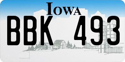 IA license plate BBK493