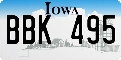 IA license plate BBK495