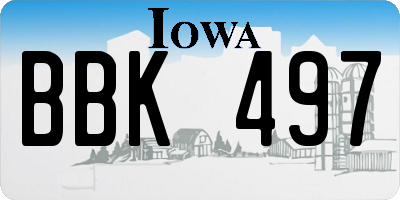 IA license plate BBK497