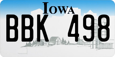 IA license plate BBK498