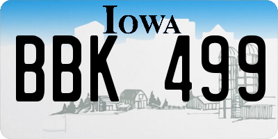 IA license plate BBK499
