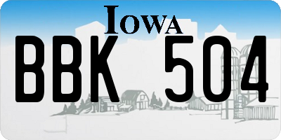 IA license plate BBK504