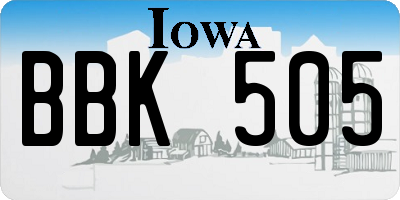 IA license plate BBK505