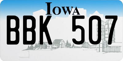 IA license plate BBK507