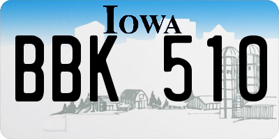 IA license plate BBK510