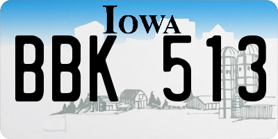IA license plate BBK513