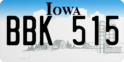 IA license plate BBK515