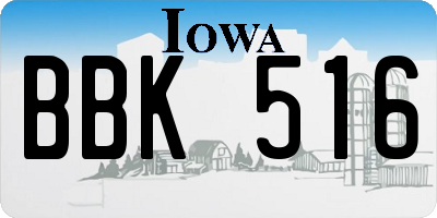 IA license plate BBK516