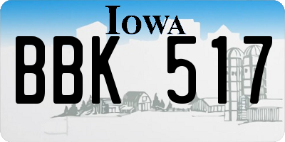 IA license plate BBK517