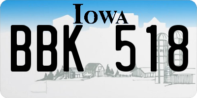 IA license plate BBK518
