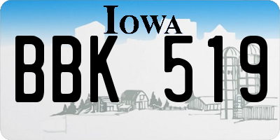 IA license plate BBK519