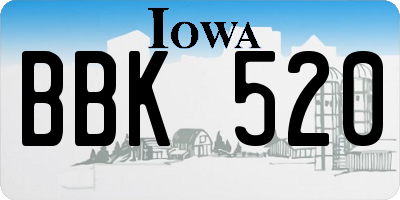 IA license plate BBK520