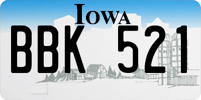 IA license plate BBK521