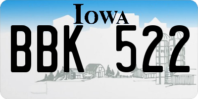 IA license plate BBK522