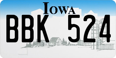 IA license plate BBK524