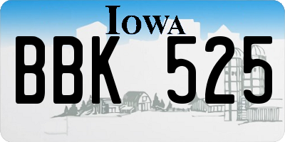 IA license plate BBK525