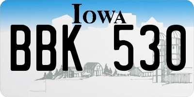 IA license plate BBK530