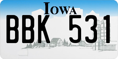 IA license plate BBK531
