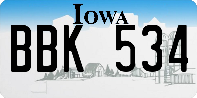 IA license plate BBK534