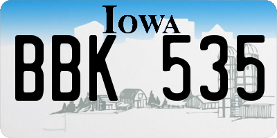 IA license plate BBK535