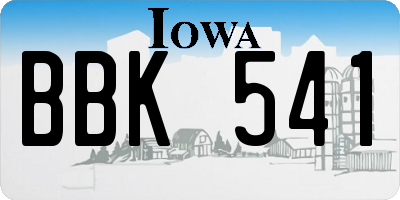 IA license plate BBK541