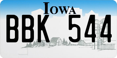 IA license plate BBK544