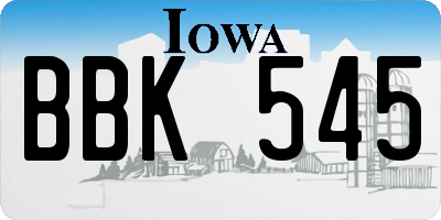 IA license plate BBK545