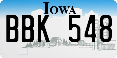 IA license plate BBK548