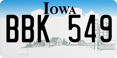 IA license plate BBK549