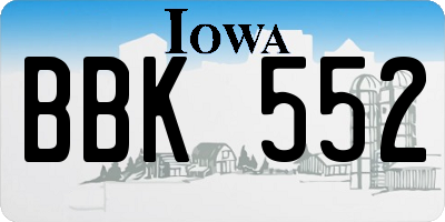 IA license plate BBK552
