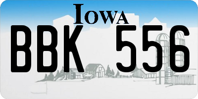 IA license plate BBK556