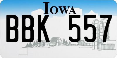 IA license plate BBK557