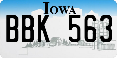IA license plate BBK563